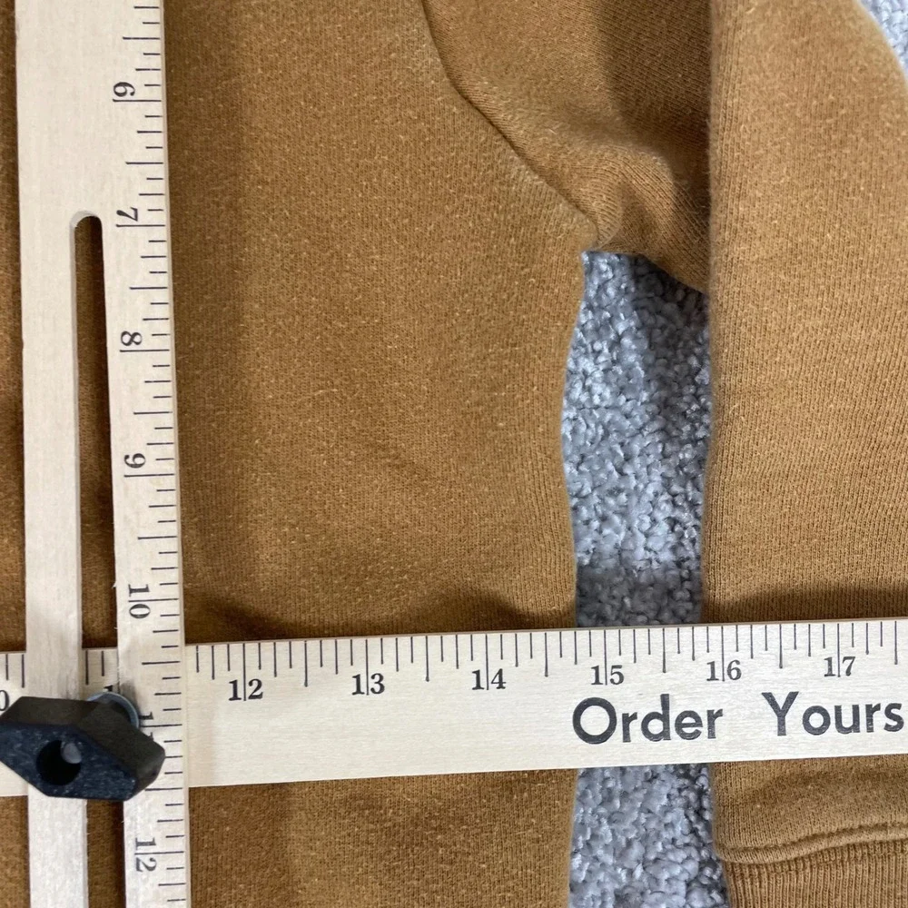 Carhartt Hoodie Kids Boys Size 7 Logo Full Zip Fleece Sweatshirt Brown Teddy